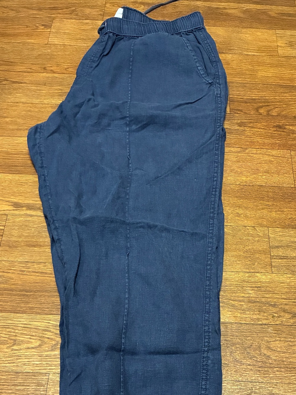 Women’s Halston Heritage Blue Linen Elastic Waist Pants Size Large